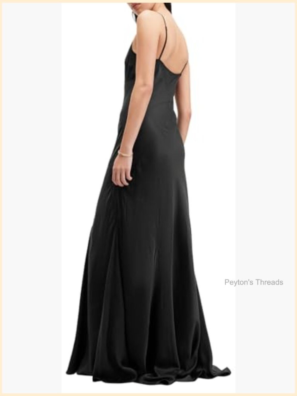 Slim Fit Maxi Dress - V-Neck Sleeveless A-Line High Waist - Picture 5 of 5